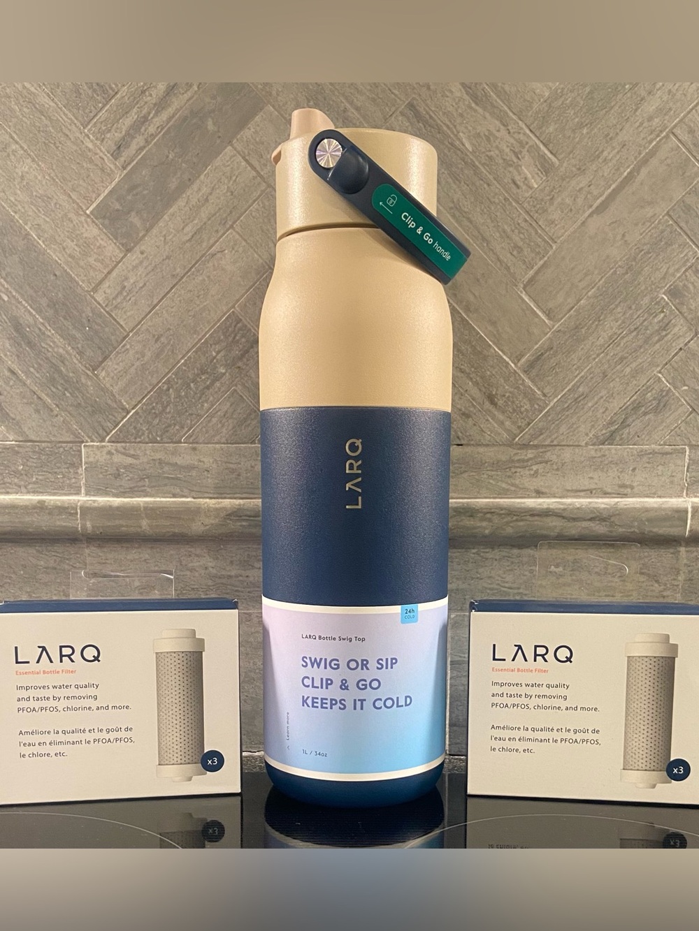 LARQ Swig Top Bottle Tumbler With 2ct Water Filtration Sets